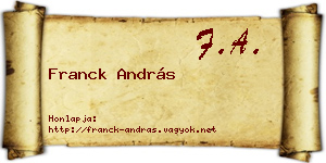 Franck András névjegykártya